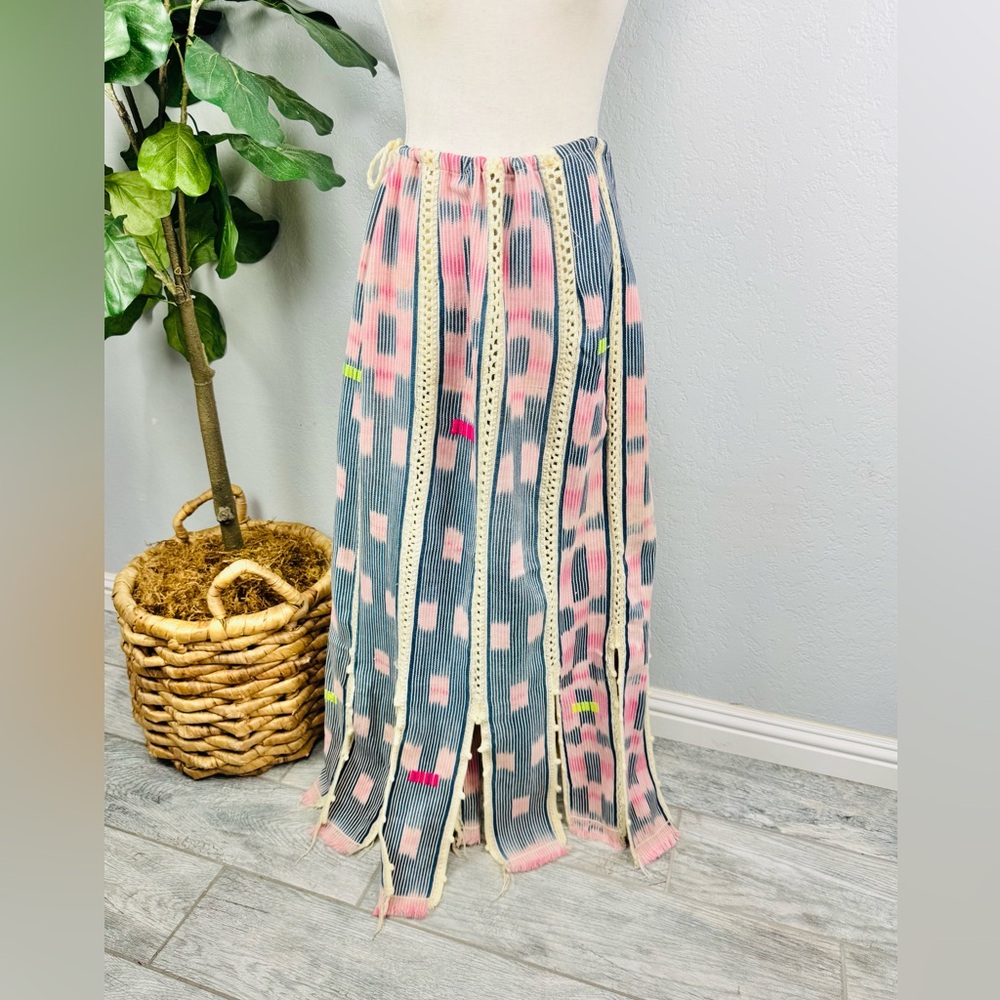 SAINTE MARIE Ivory Coast Skirt HandLoomed Crochet African Baule Textile Skirt